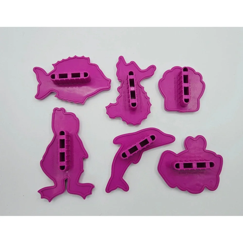 Vintage 1993 Barney the Dinosaur Ocean Cookie Cutter Set 6pc Scuba Dolphin Fish